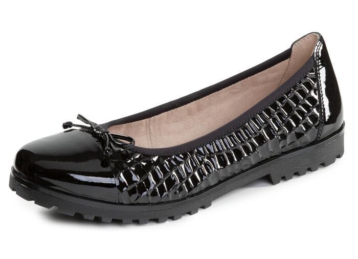 ELENA EDEN, eleganta damballerinor, vidd G, med res&aring;rband SVART