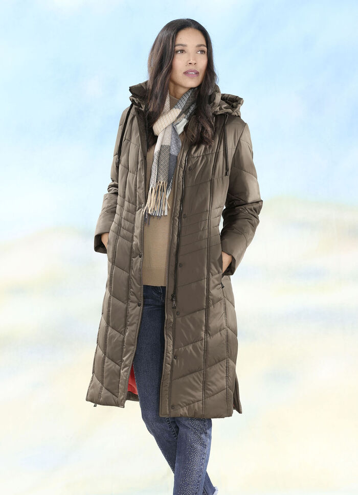 Kappa med sidoslitsar med dragkedja KAFFE BRUNT