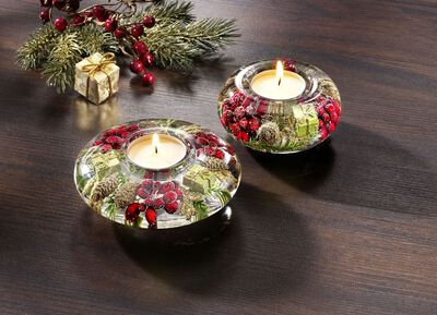 V&auml;rmeljush&aring;llare av munbl&aring;st glas 