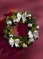 Upplyst grankrans SILVER