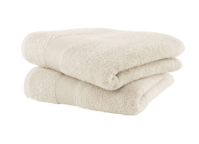 Mysig frottéserie med kant BEIGE