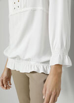 Slip-on blus med volanger 