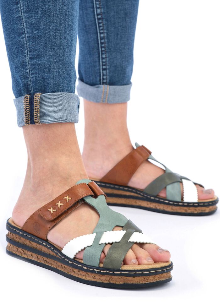 Rieker, l&auml;tta damslippers, med kardborrekn&auml;ppning 