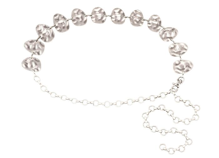Trendigt kedjeb&auml;lte med tryckknapp f&ouml;r damer GAMMALT SILVER