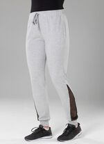 Fritidsbyxa med mesh-inl&auml;gg i 4 f&auml;rger SILVER GR&Aring; MELERAD