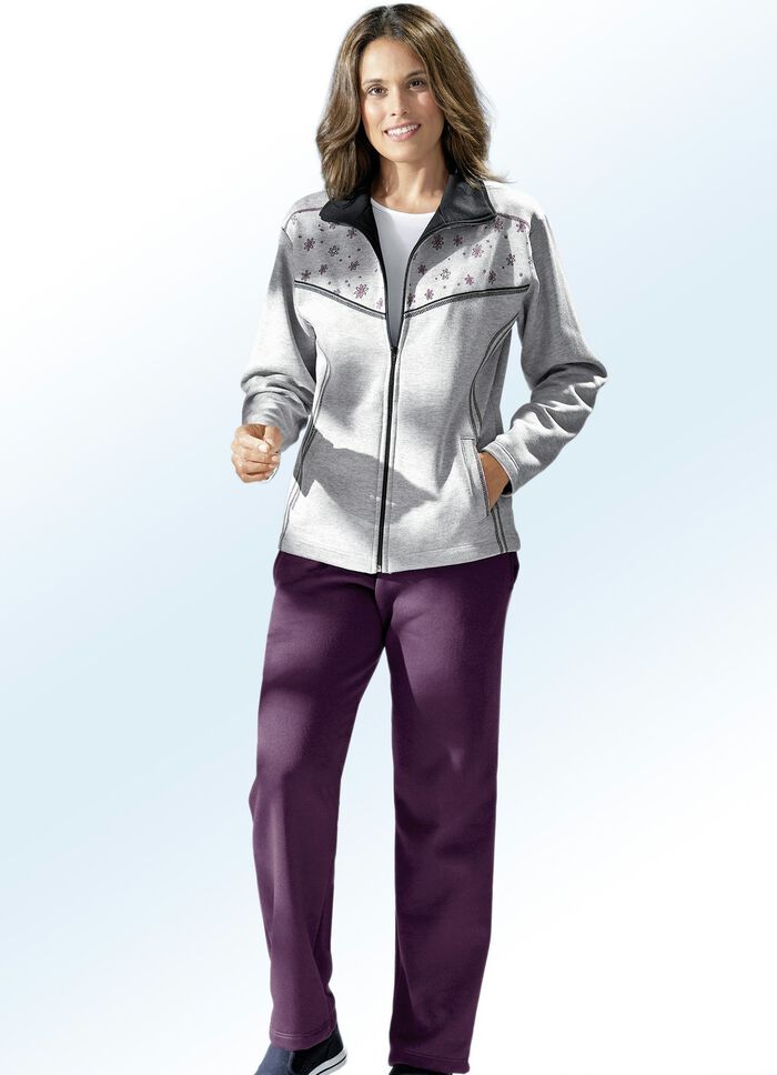 Fritidsdress med tv&aring; byxor METALLAD LJUSGR&Aring;