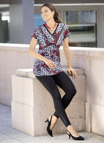 Leggings med elegant, glänsande dekorativt motiv JEANS BLÅ