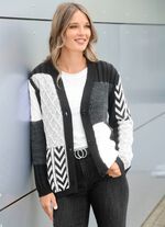 Cardigan i en mix av m&ouml;nster 