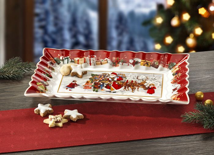 Serveringsfat med magiskt tomtemotiv 