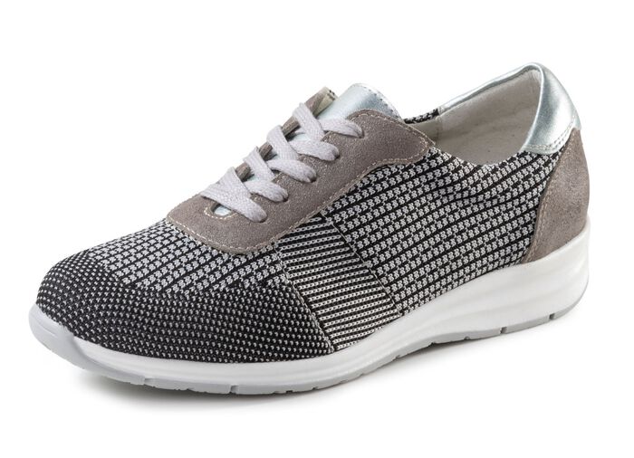 ELENA EDEN sn&ouml;rsko med l&auml;derkanter SVART-VIT-TAUPE