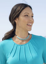 Halsband, 2 rader, med dekorativa pärlor 