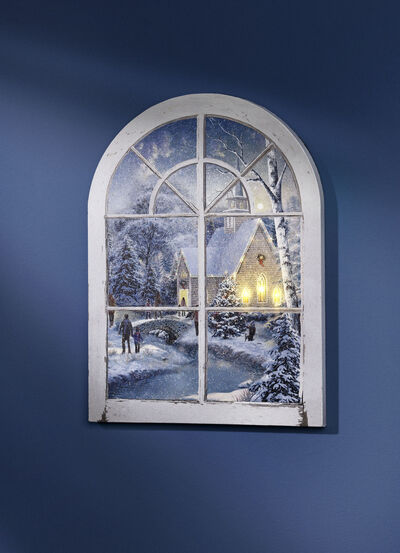 LED-bild p&aring; tr&auml;ram 