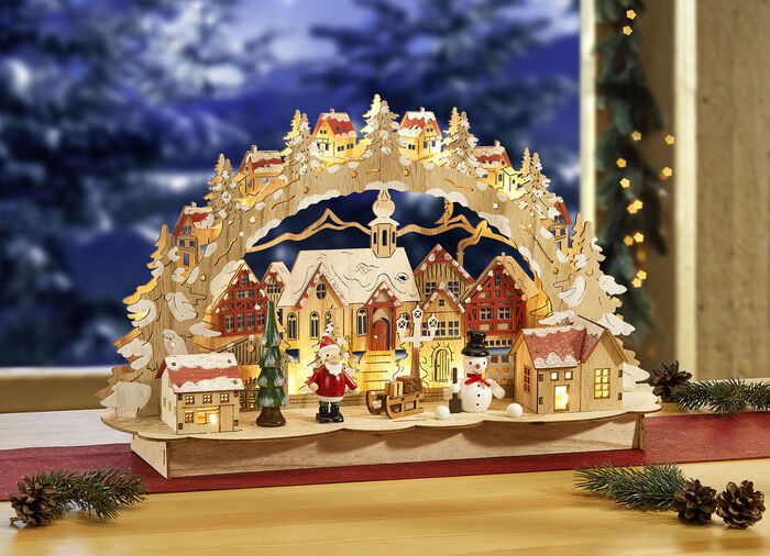 Batteridriven ljusbåge av trä 