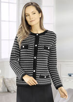 Cardigan med genomarbetad texturerad mix 