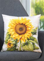 H&ouml;stligt kuddfodral med solrosmotiv 