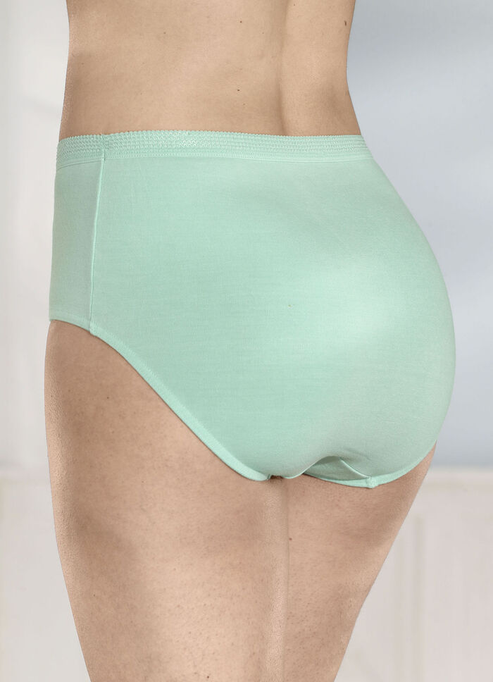 Fyrapack trosor med dekorativt res&aring;rband i midjan 