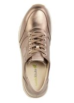 Sneakers med sn&ouml;rning gjorda av grynigt nappal&auml;der BRONS