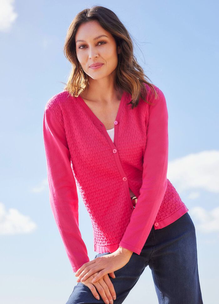 Kofta med texturerat m&ouml;nster 