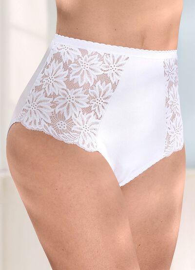 Fyrapack trosor med blommig elastisk spets 