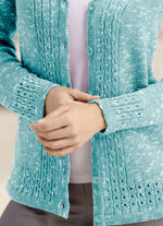 Kofta av melerad garn JADEGRÖN MELERAD