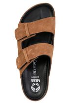 Mubb, klassiska herrsliplockar, bredd H, tillverkade av l&auml;der COGNAC