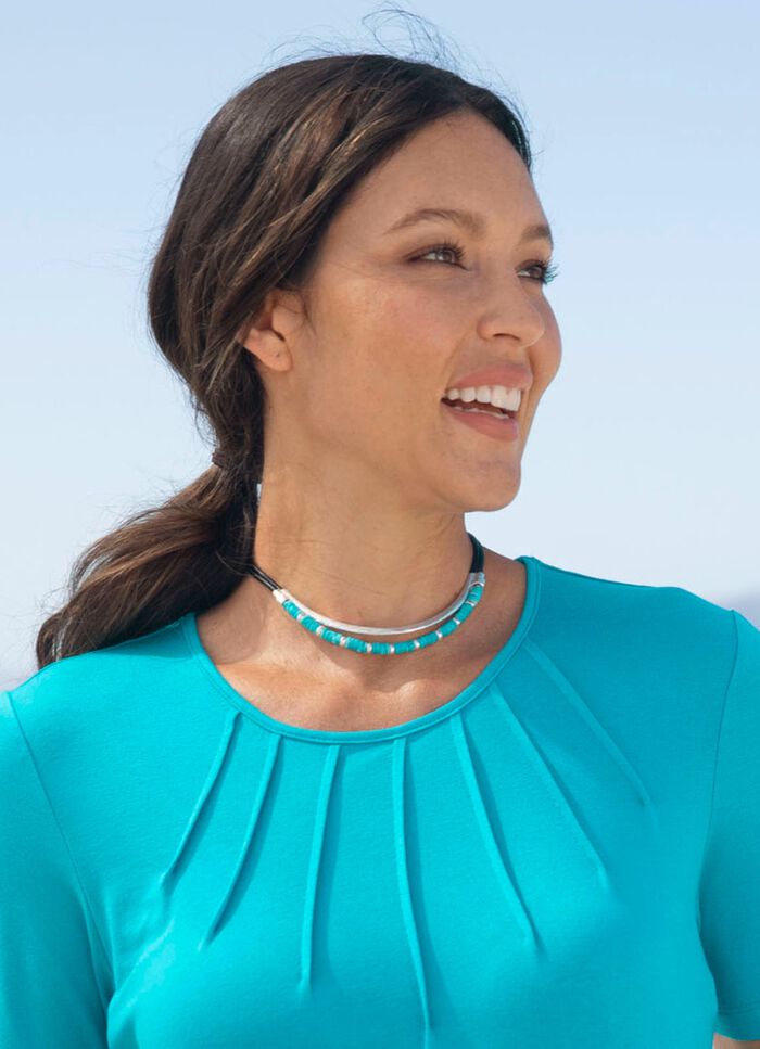 Halsband, 2 rader, med dekorativa p&auml;rlor 