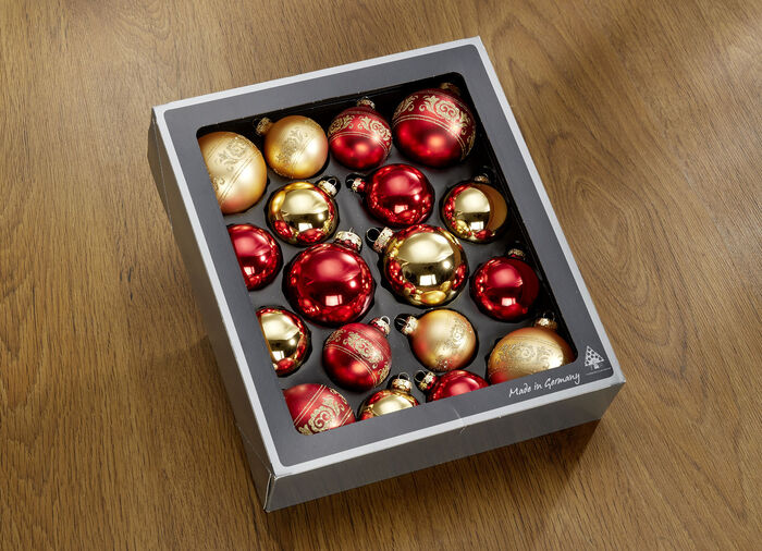 Fina träddekorationer tillverkade av högkvalitativt glas från Thüringen RÖDGULD