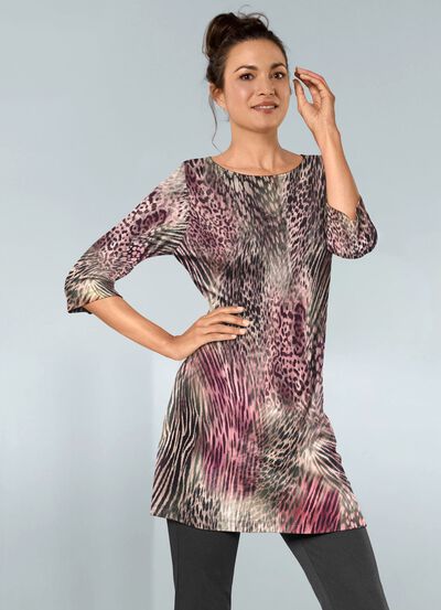 Stickad tunika med djurp&auml;lsdesign 