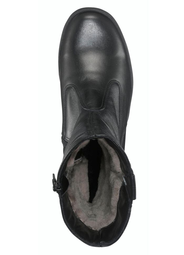 ELENA EDEN, fodrade damst&ouml;vlar, vinterskor, bredd H, med lammskinn SVART