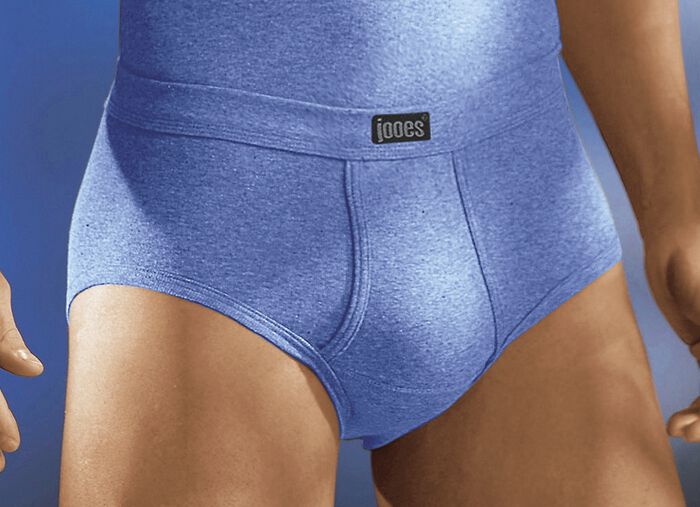 Finribbade kalsonger i fyrpack med gylf, enfärgade 2X MELERAD STENGRÅ, 2X MELERAD JEANSBLÅ