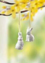 Kaninh&auml;ngare av h&ouml;gkvalitativt porslin, set om 2 