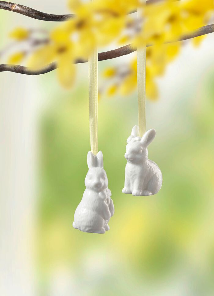 Kaninh&auml;ngare av h&ouml;gkvalitativt porslin, set om 2 