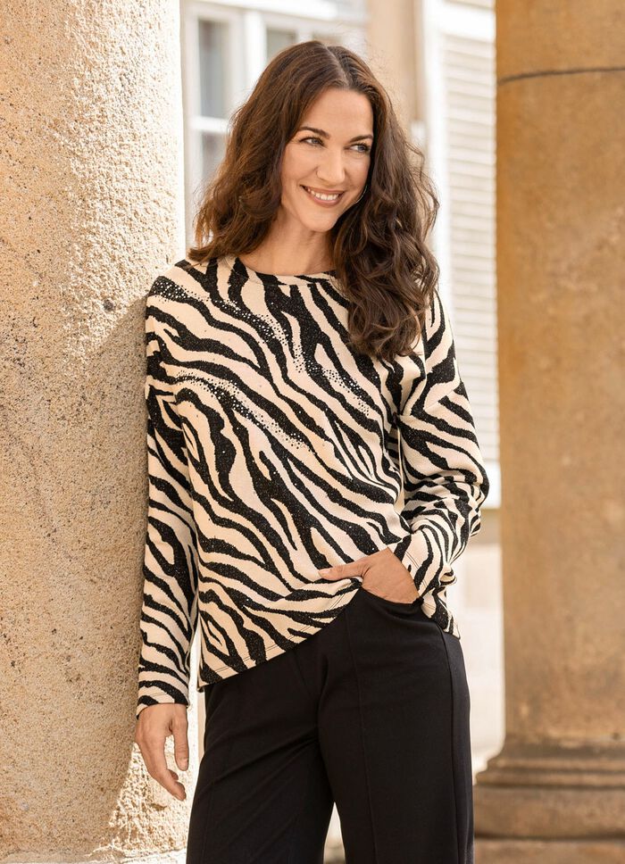 Skjorta med tallrikdekor framtill 