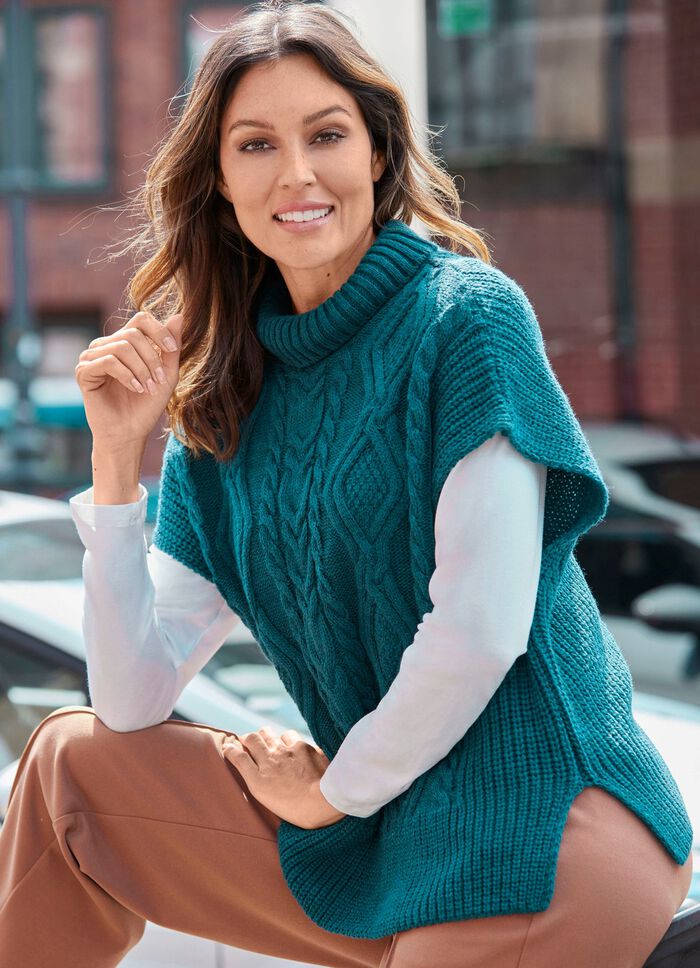 Pullunder i pärlstickning med kablar BENSIN