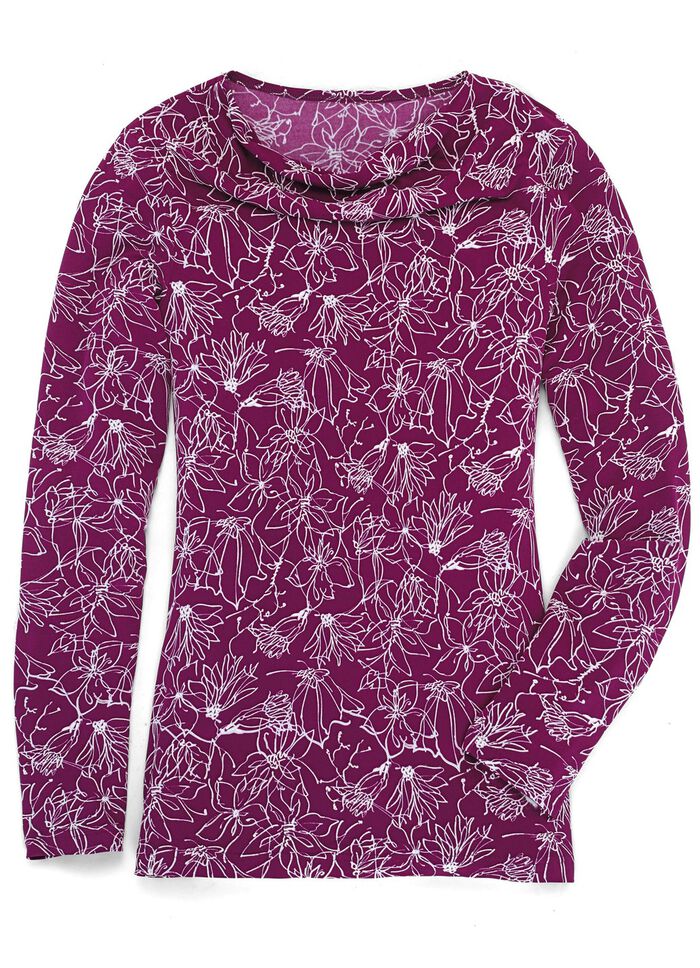 Skjorta med vattenfallsringning i 2 färger BORDEAUX VIT