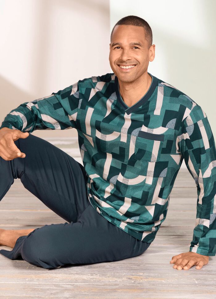 V-ringad pyjamas med br&ouml;stficka 