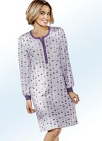 Två-pack nattskjortor, lång ärm med knappslå och muddar FUCHSIA/LILAC