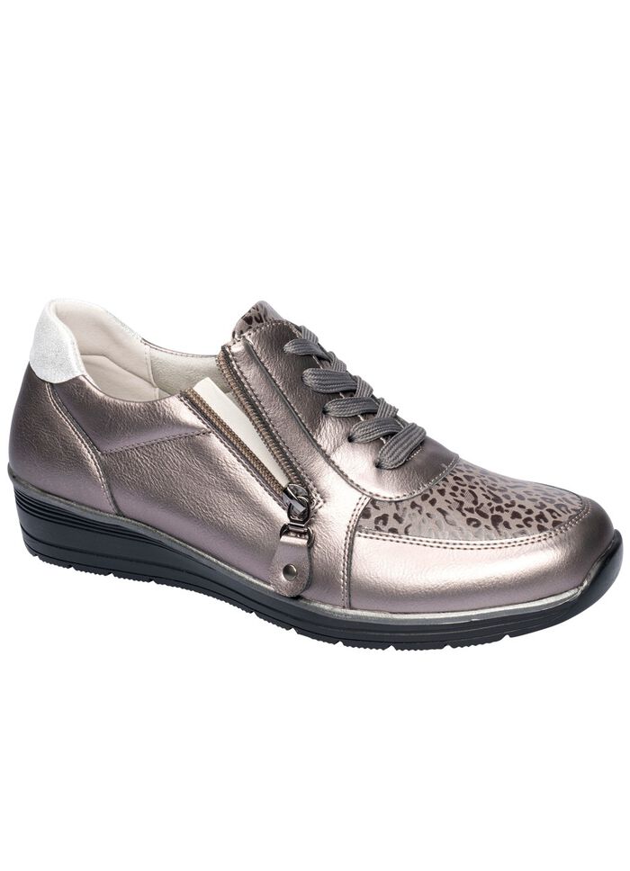 Komfortsneakers i l&auml;derlook 