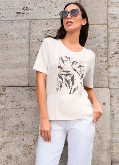 Skjorta med rund halsringning 