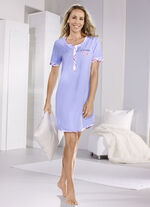 Tv&aring;pack h&aring;llbara nattlinnen i bomull med knappsl&aring; 1X LILA, 1X LJUSROSA