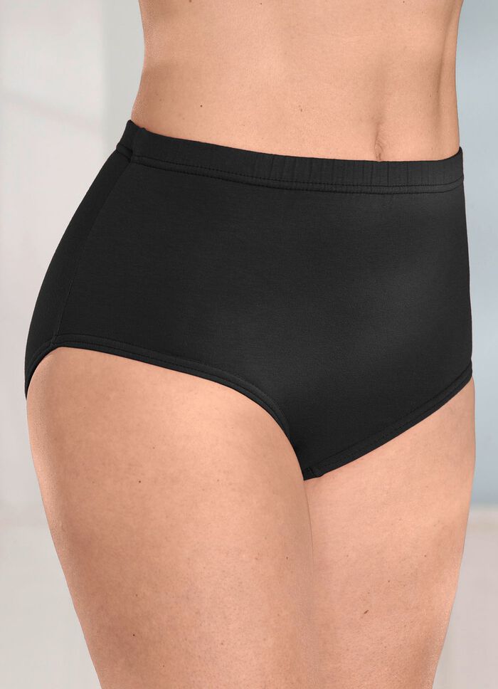 Paket med fem trosor med res&aring;r i midjan 