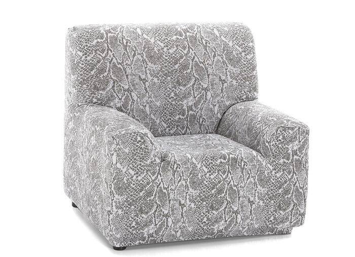 Lättskötta stretchöverdrag i ormliknande look GRÅ