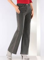 Jeans med dekorativa s&ouml;mmar i etnisk stil 