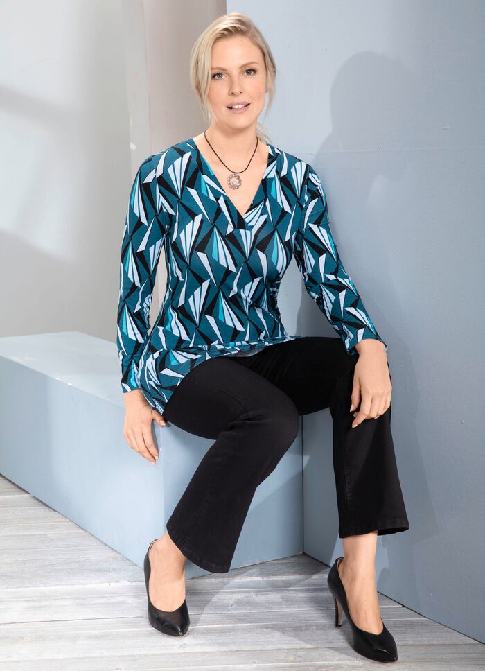 Allover m&ouml;nstrad skjorta i 2 f&auml;rger 