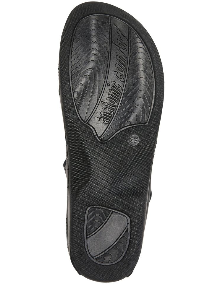 ELENA EDEN, klassiska damsandaler, bredd H, med kardborreband SVART