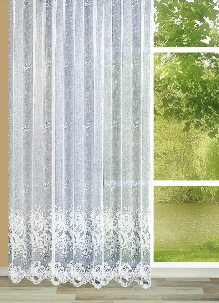 Bed&aring;rande spetsgardin med multiband 