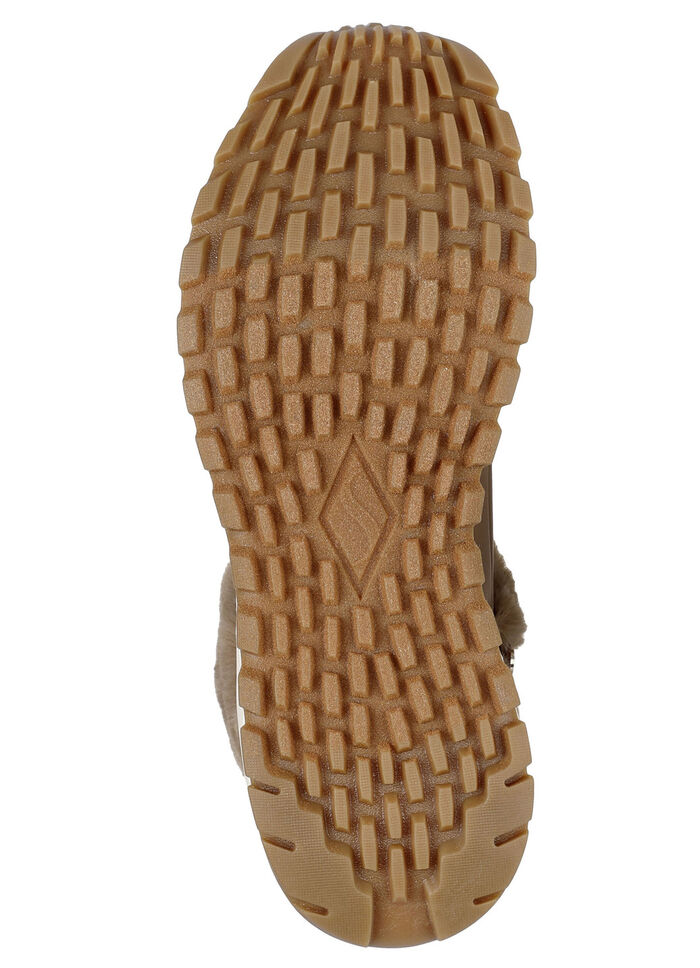 SKECHERS, fodrade damstövlar, vinterskor, med fluffig plyschkrage BRUNT