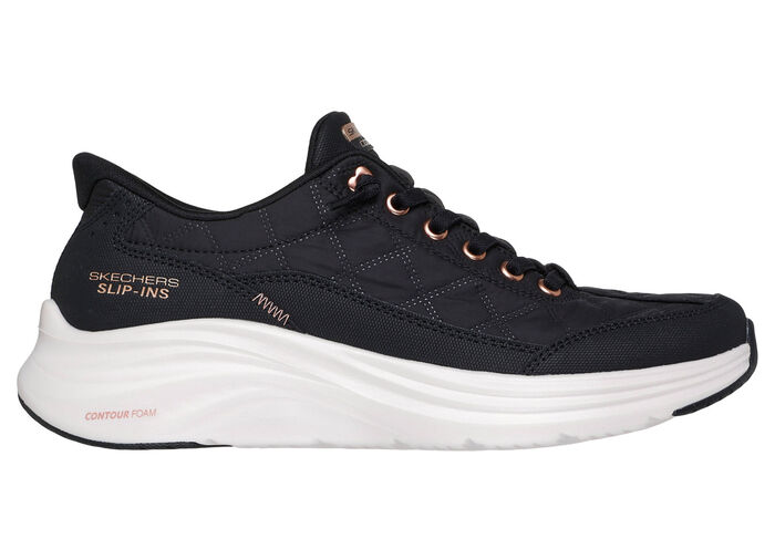 SKECHERS, snygga damsneakers, med gjuten slip-in-h&auml;lplatta SCHWARZ