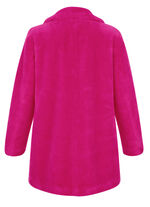 Fuskpälsjacka med lapelkrage FUCHSIA