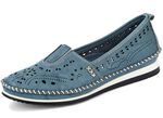 Andrea Conti mockasin loafer med vacker perforering JEANSBLEU